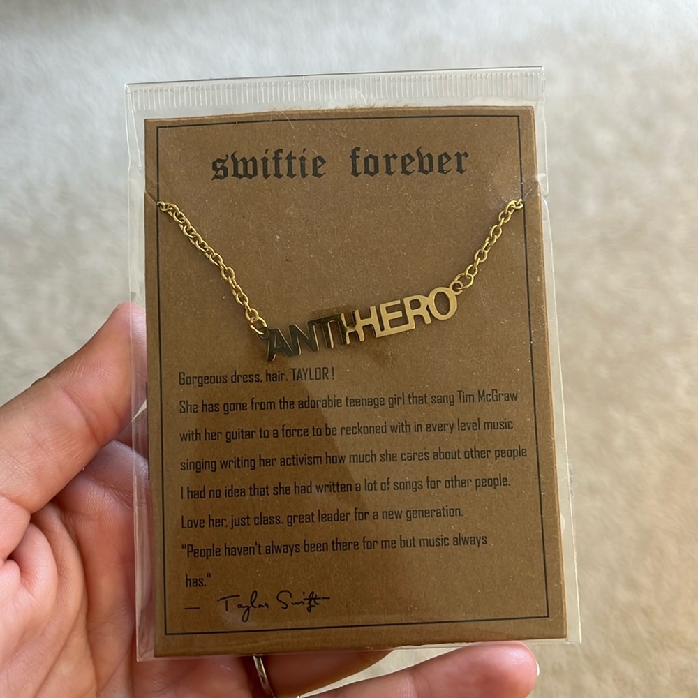 Taylor Swift Antihero Eras Tour Movie Gold Necklace
